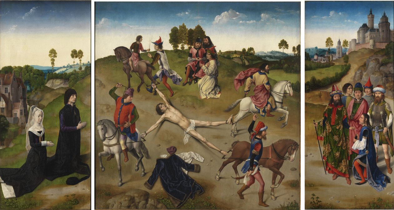 Martyrium av Saint Hippolytus Triptych, etter 1468 av Hugo van der Goes