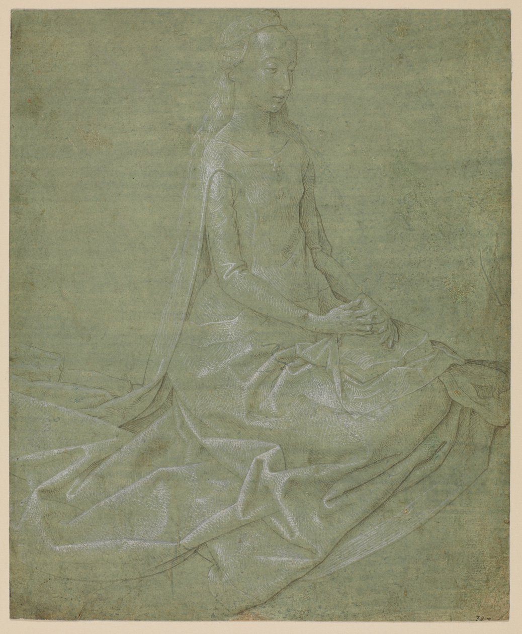 Sittende kvinnelig helgen, 1475 - 1485 ca av Hugo van der Goes