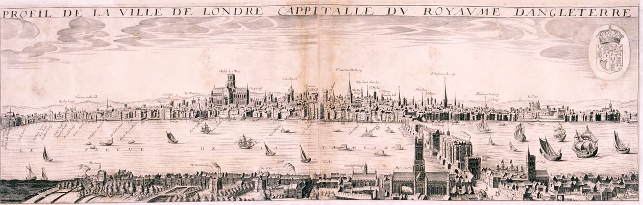 Utsikt over London fra sør, 1643 av Hugue Picart