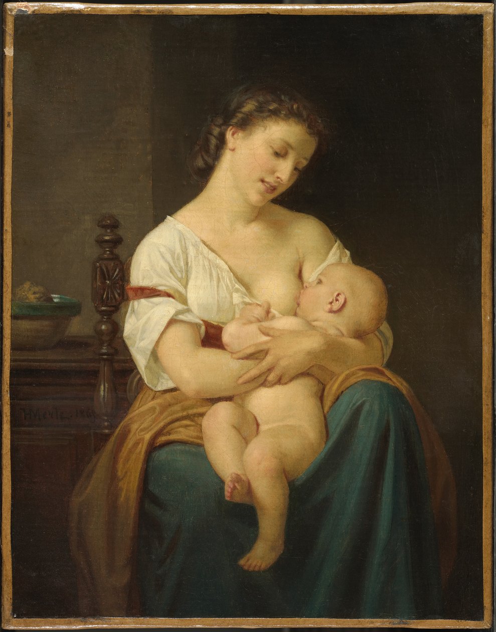 Mor og barn, ca. 1869 av Hugues Merle
