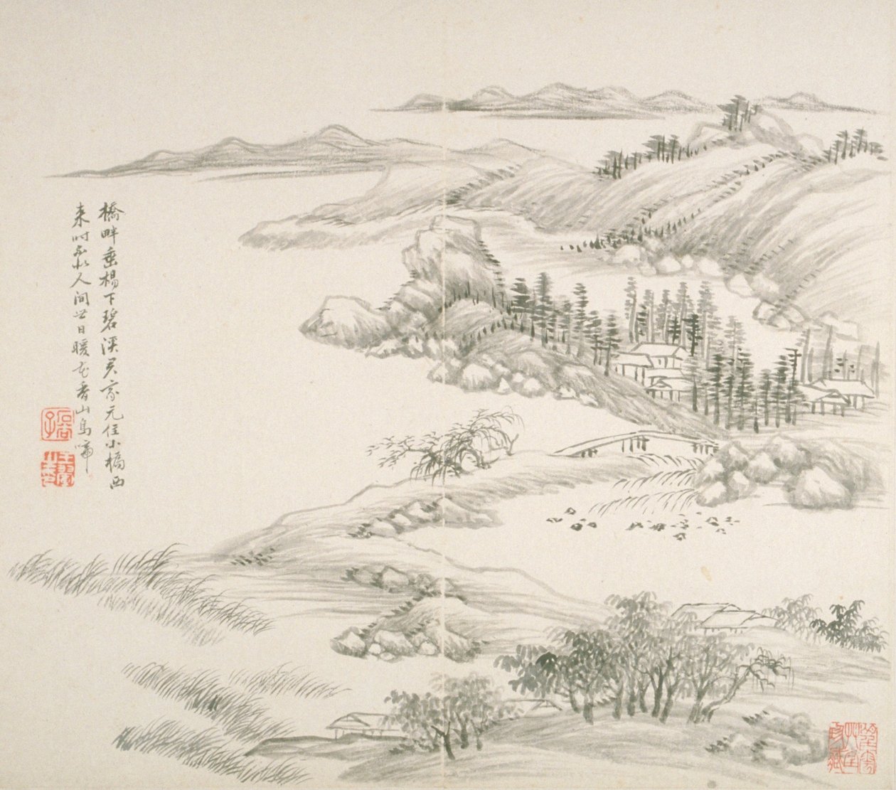 Album After Old Masters And Poems (album (10 blader), blekk på papir) av Hui Wang
