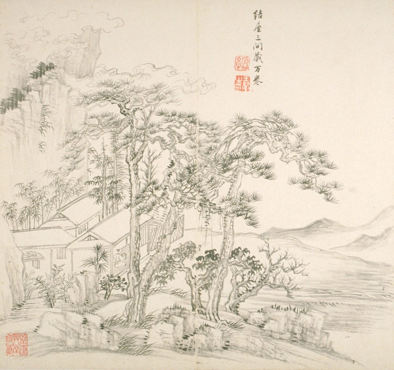 Album After Old Masters And Poems (album (10 blader), blekk på papir) av Hui Wang