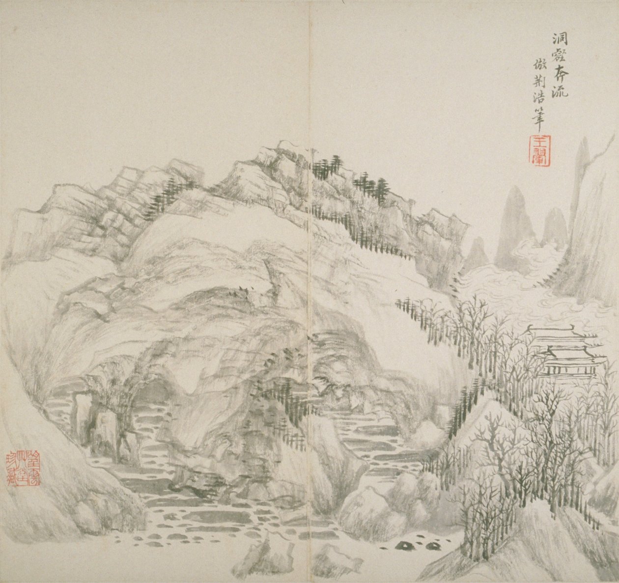 Album etter gamle mestere og dikt (blekk på papir) av Hui Wang