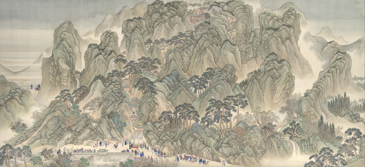 Kangxi-keiserens sørlige inspeksjonstur, Ji'nan til Mount Tai av Hui Wang