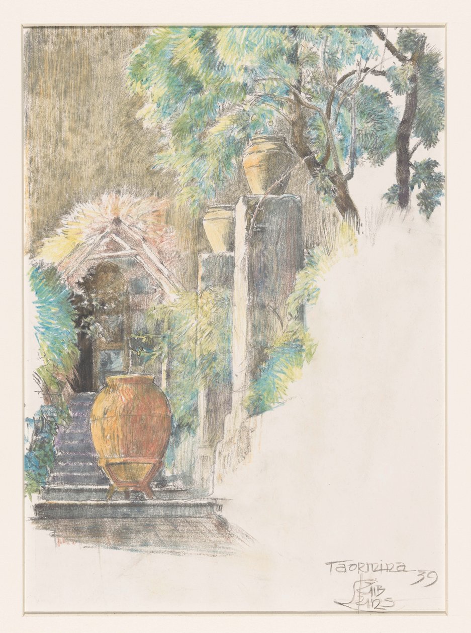 Trapper i hagen i Taormina av Huib Luns (signed by artist)