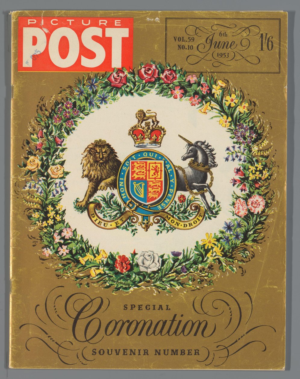 Kopi av spesialutgaven av Picture Post for kroningen av dronning Elizabeth II, 6. juni 1953 Bildepost/spesielt kroningssuvenirnummer (tittel på objekt) av Hulton Press Ltd.