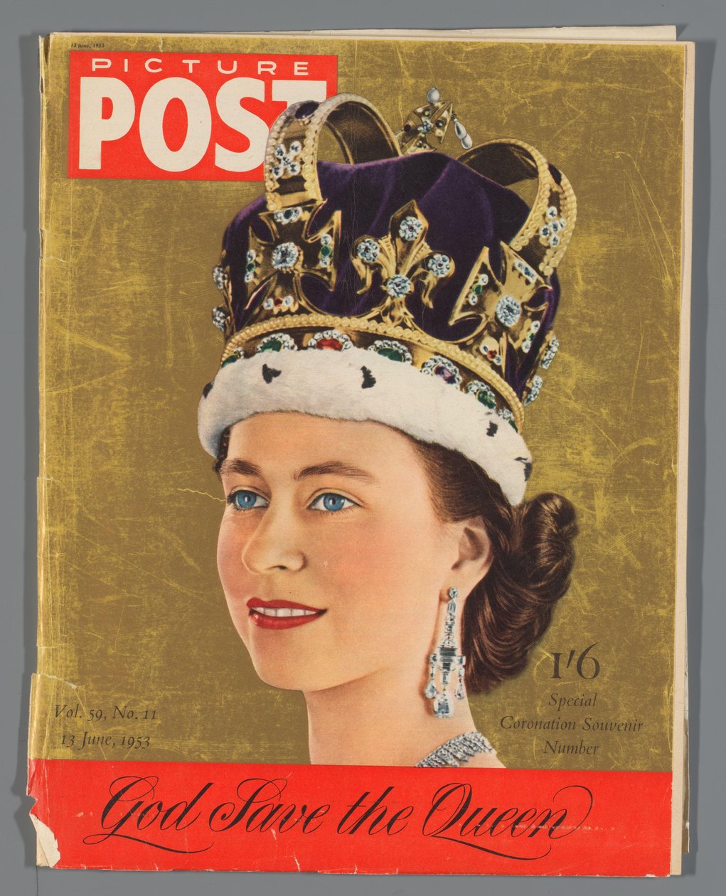 Kopi av spesialutgaven av Picture Post for kroningen av dronning Elizabeth II, 13. juni 1953 Bildepost/spesielt kroningssuvenirnummer (tittel på objekt) av Hulton Press Ltd.