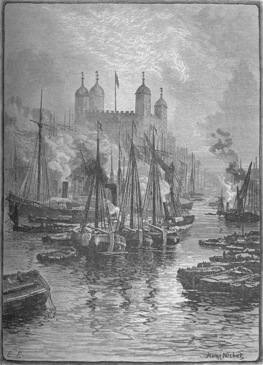 Utsikt over tårnet fra London Bridge, 1890 av Hume Nisbet