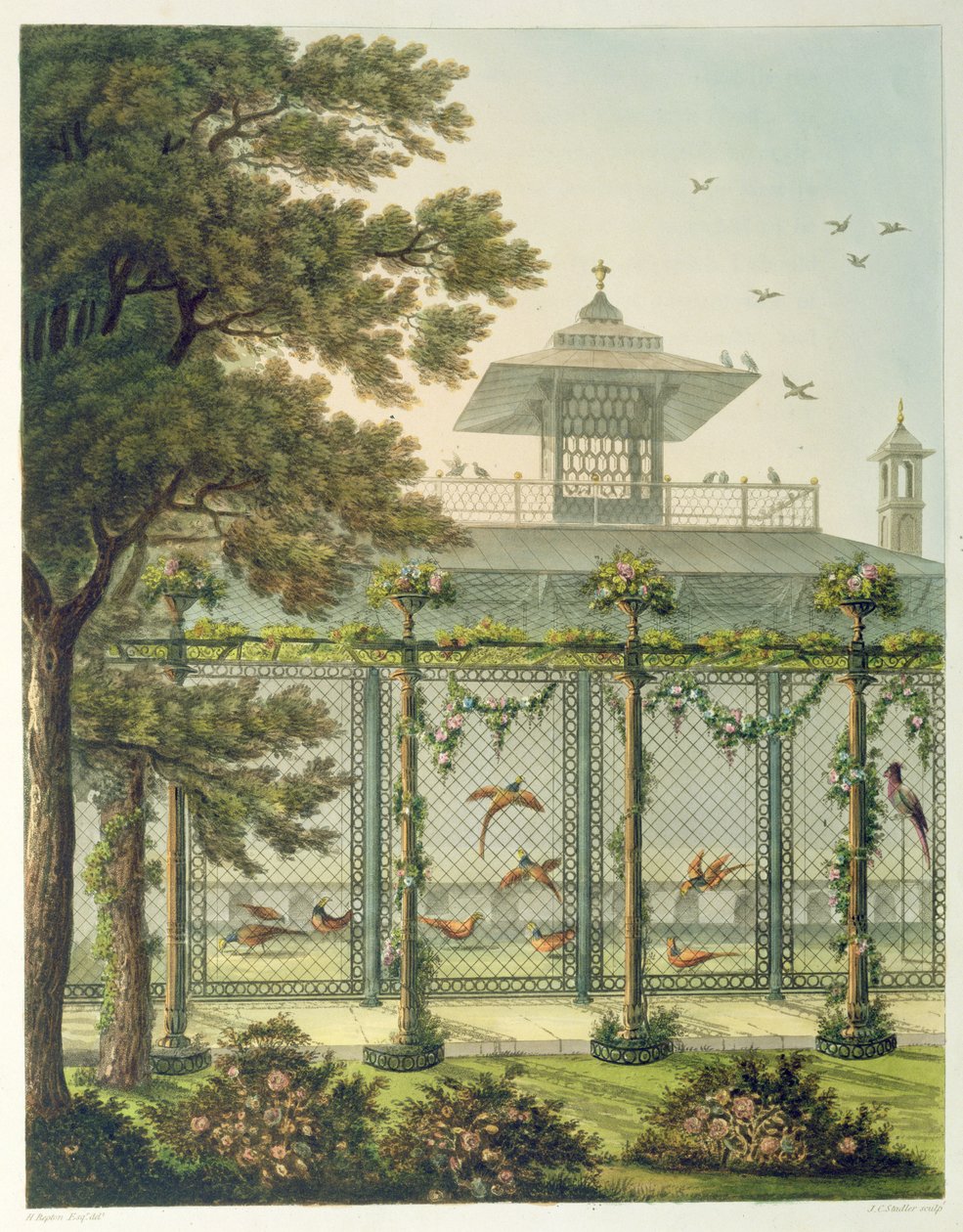 The Pheasantry, gravert av Joseph Constantine Stadler (fl.1780-1812) fra 