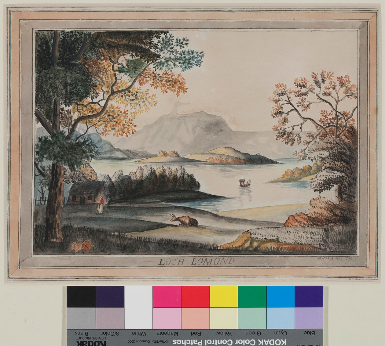 Loch Lomond (akvarell på papir) av Humphry Davy