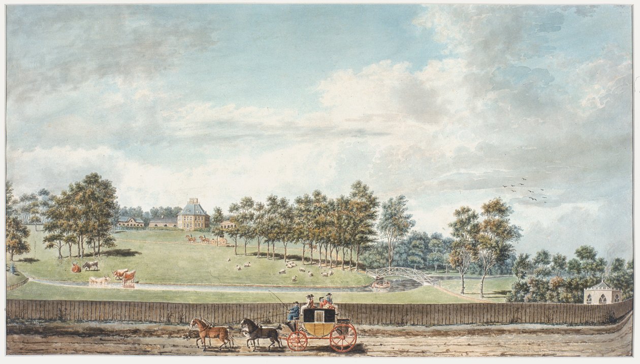 The Harwich Coach (wc på vevd papir) av Humphry Repton