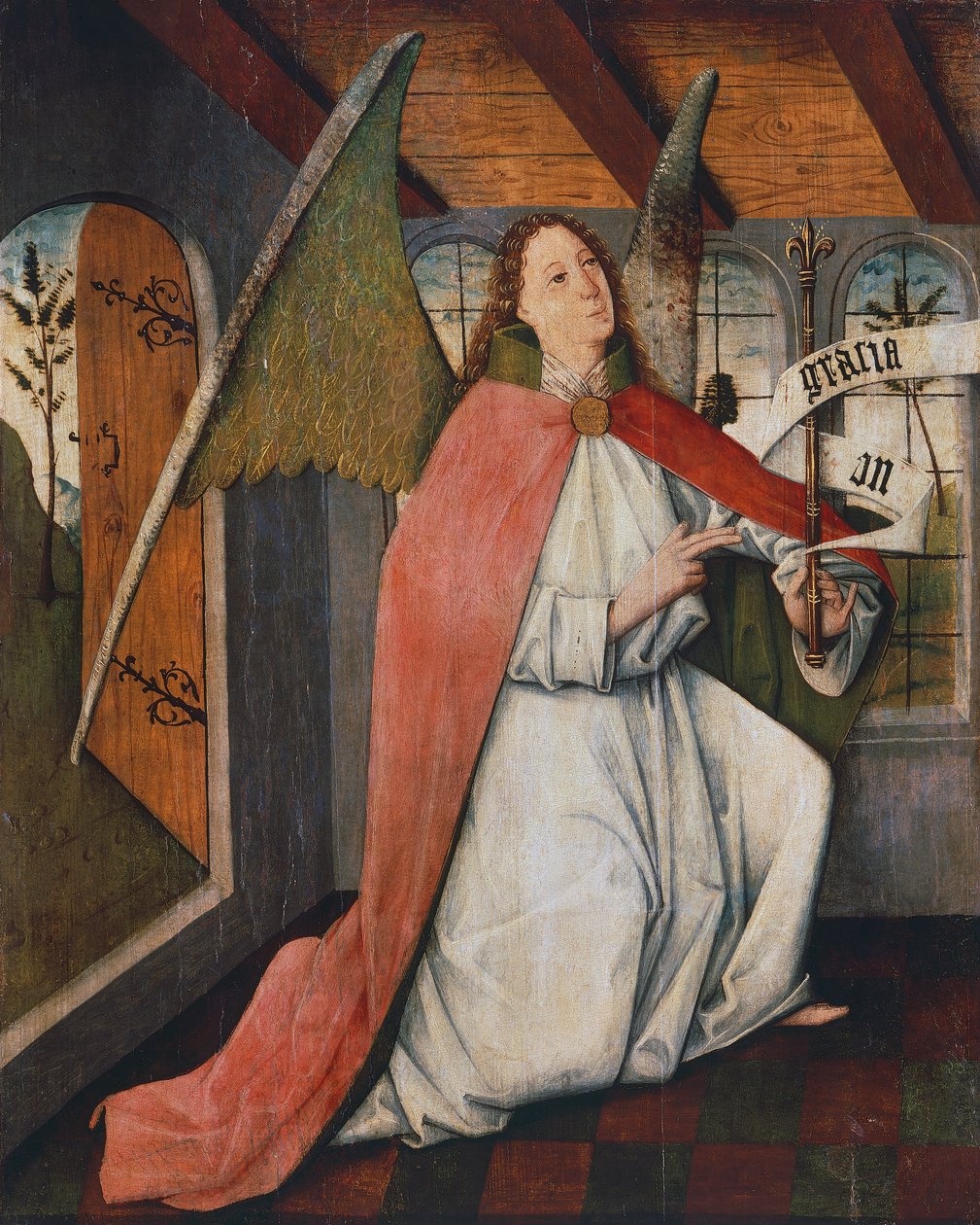 Erkeengel Gabriel, detalj fra Annunciation, maleri av ungarsk ukjent kunstner, Ungarn av Hungarian School