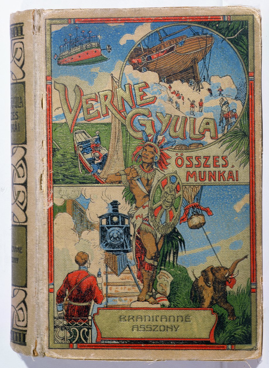 Omslag til elskerinne Branican av Jules Verne (1828-1905), tidlig på 1900-tallet av Hungarian School