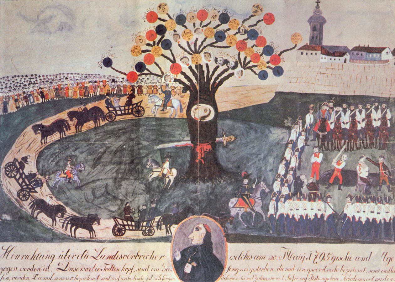 Henrettelse av Ignac Martinovics og hans følgesvenner 20. mai 1795 av Hungarian School