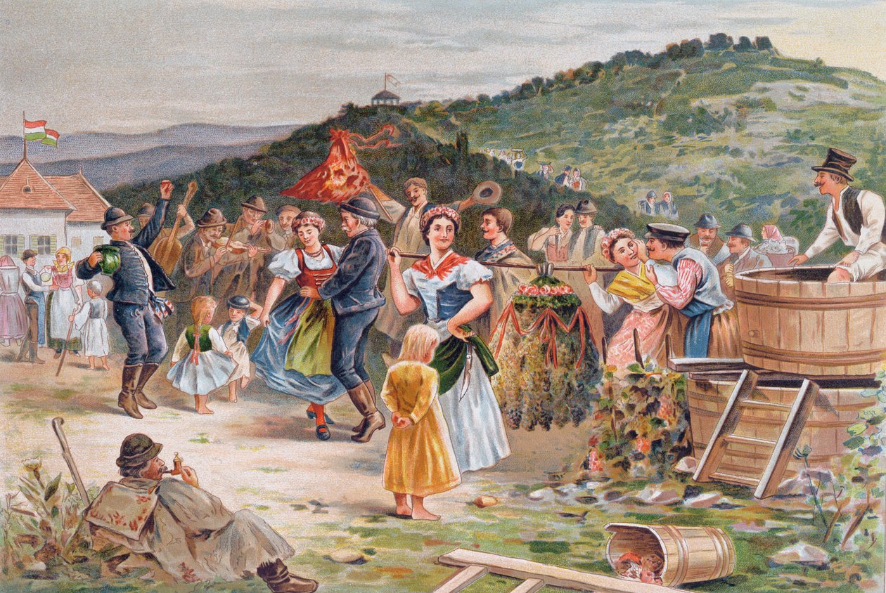 Festival som feirer vinhøsten i Ungarn av Hungarian School