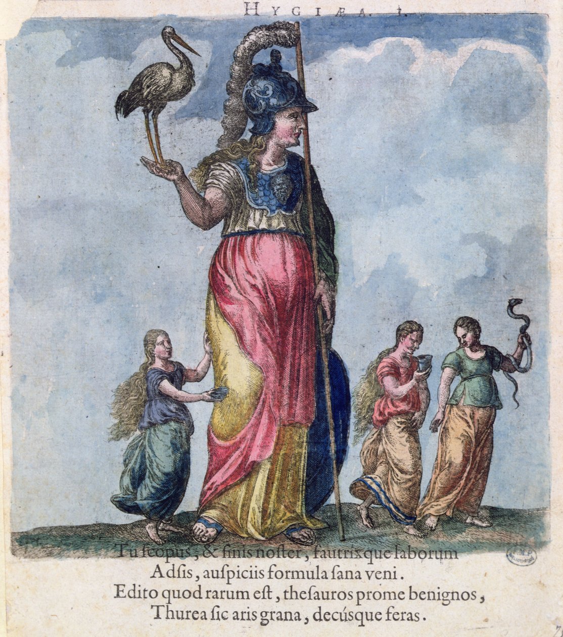 Hygieia, fra en samling portretter av leger av den ungarske legen Sambucus av Hungarian School