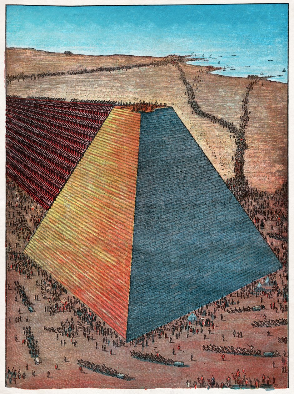 Keops-pyramiden. 1927 (gravering) av Hungarian School