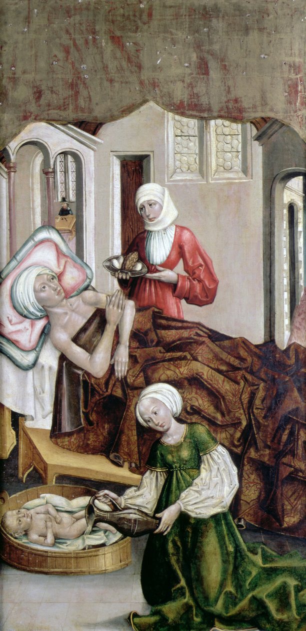 The Birth of St. John the Baptist, Kisszeben, 1490 av Hungarian School