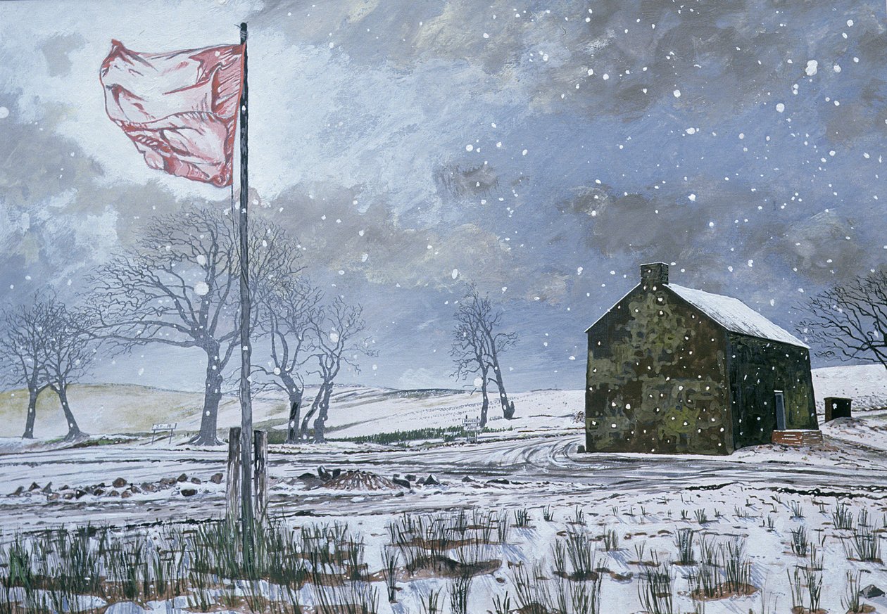 Drovers Arms and the Red Flag, nær Garth, 1992 (gouache på kort) av Huw S. Parsons