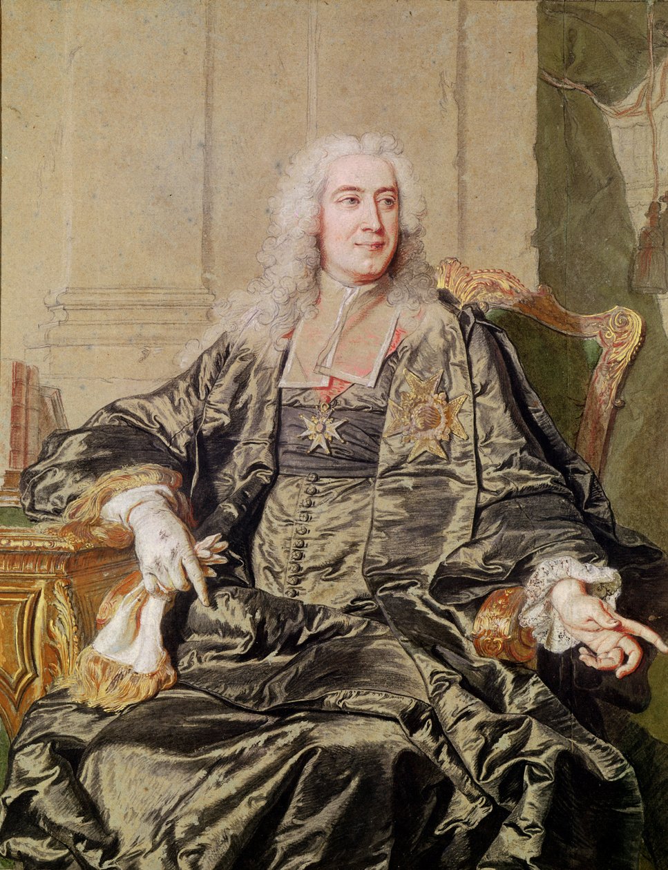 Marc Pierre de Voyer (1696-1764) greve av Argenson (penn og blekk og wc på papir) av Hyacinthe Francois Rigaud