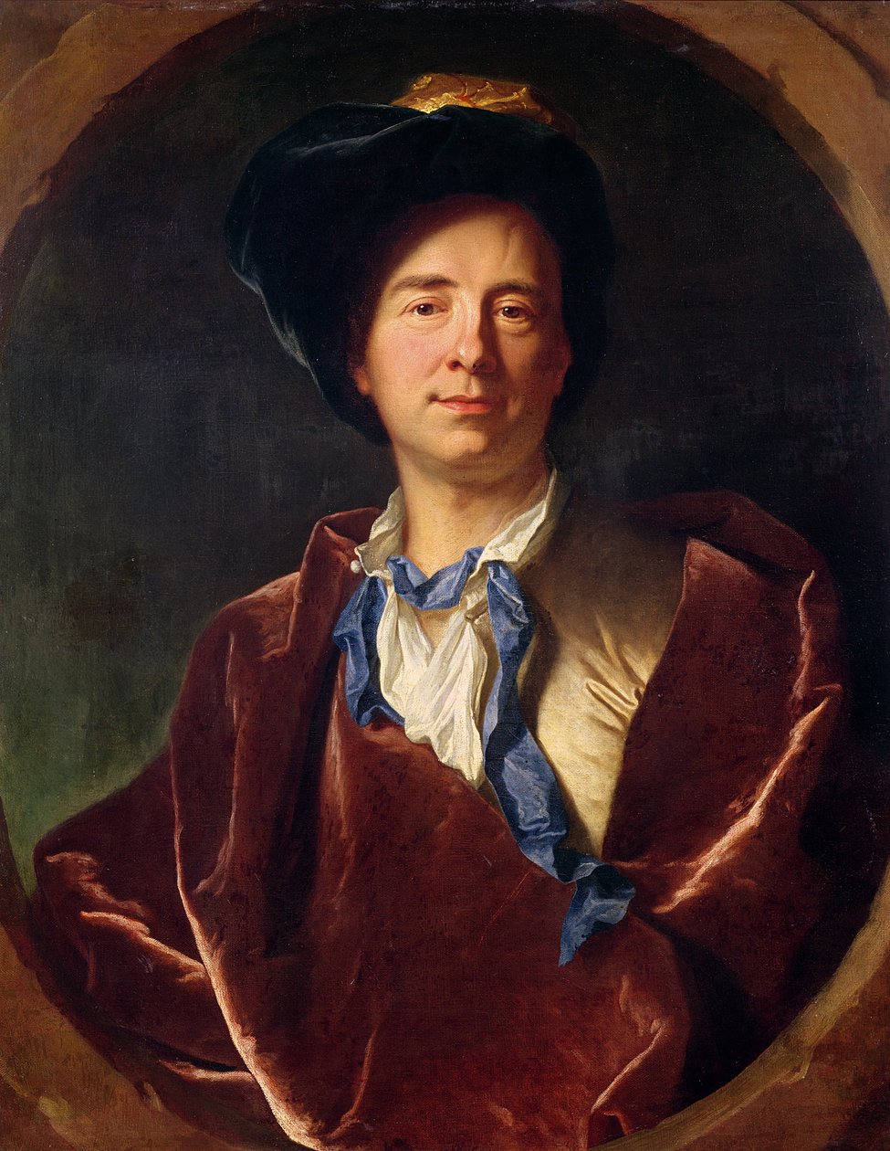 Portrett av Bernard le Bovier de Fontenelle (1657-1757) av Hyacinthe Francois Rigaud