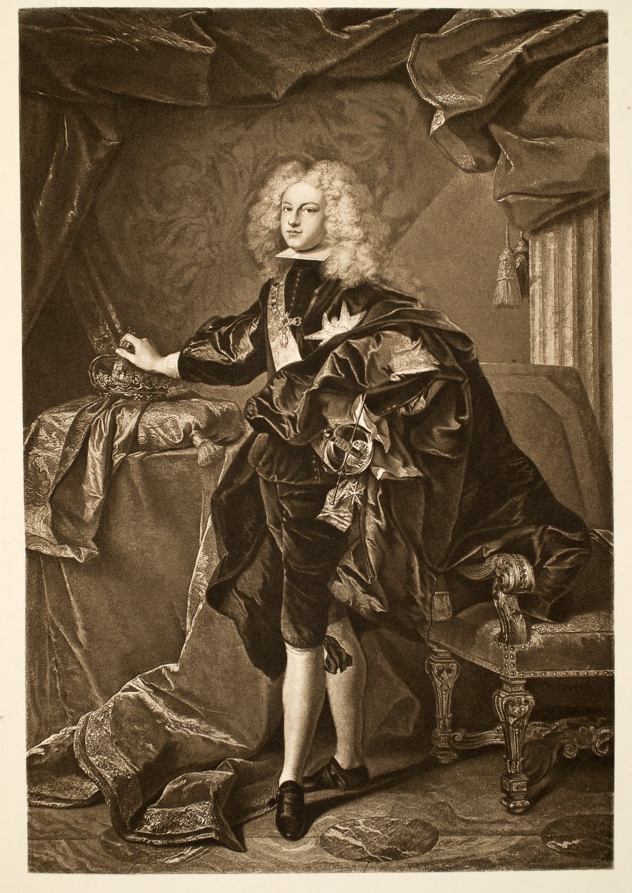 Filip V, konge av Spania ca. 1700, pub. 1902 (kollotype) av Hyacinthe Francois Rigaud