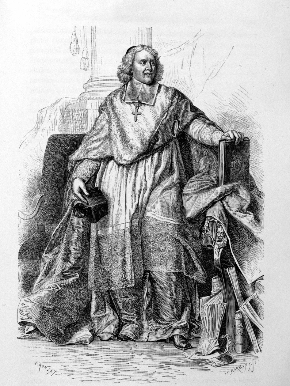Gravert portrett av Jacques-Benigne (Jacques Benigne) Bossuet, biskop av Meaux etter Hyacinthe Rigaud (Musée du Louvre) - i "Histoire de France" av Guizot av Hyacinthe (after) Rigaud
