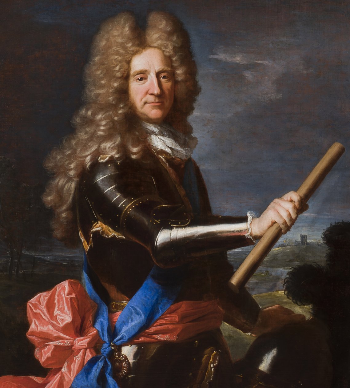 Detalj av portrett av Hans Willem Bentinck, 1. jarl av Portland, 1699 av Hyacinthe Francois Rigaud