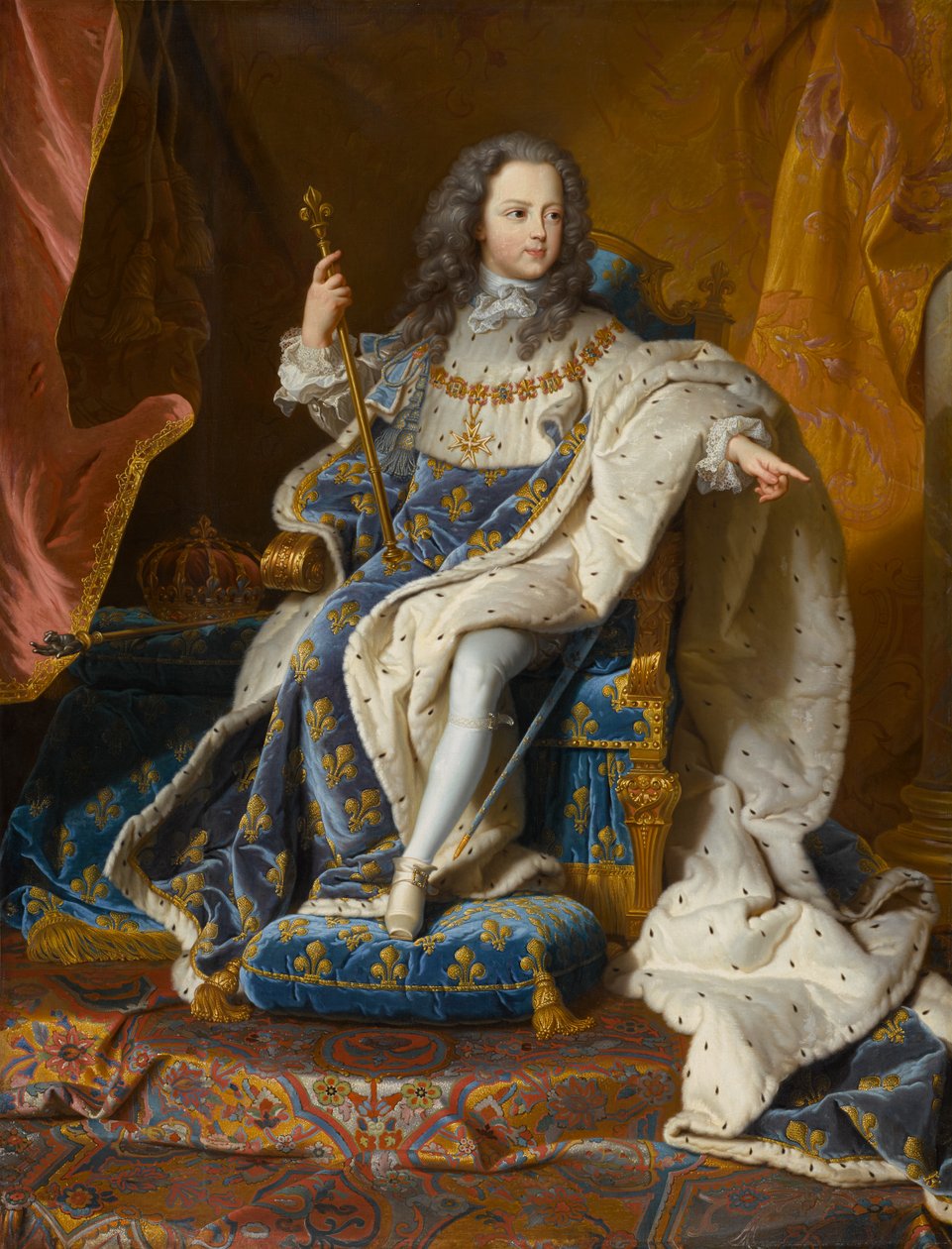 Louis XV (1710-1774), ca 1715-1717 (olje på lerret) av Hyacinthe Francois Rigaud