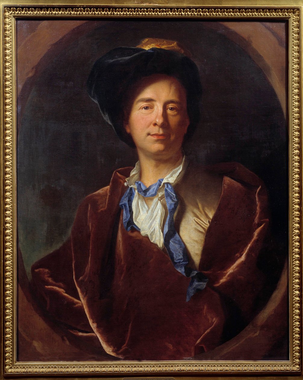 Portrett av Bernard Le Bouyer (Le Bovier) de Fontenelle (1657-1757), fransk forfatter Maleri av Hyacinthe Rigaud (1659-1743) 1713 Søn. 0,79x0,63 m Montpellier, Fabre-museet -Portrett av Bernard Le Bouyer (Le Bovier) de Fontenelle (1657-1757), fransk forfat av Hyacinthe Francois Rigaud