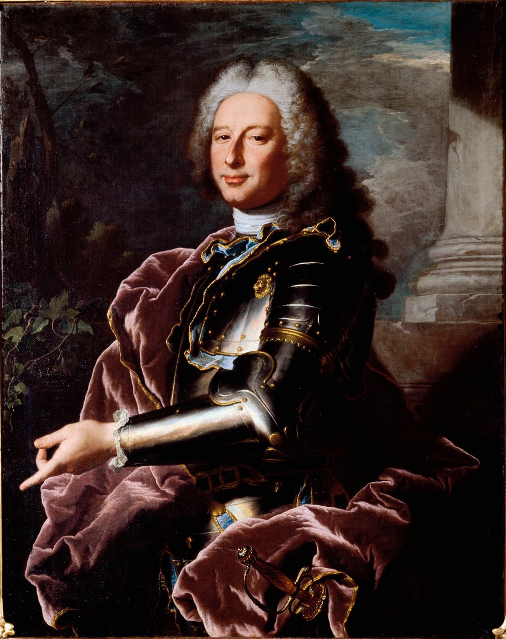 Portrett av Giovanni (Gian) Francesco II Brignole Sale (Jean Francois II Brignole-Sale) (1695-1760) Doge of Genes og ambassadør for Republikken Genes i Frankrike under Louis XV Maleri av Hyacinthe Rigaud (1659-1743) 17937-1737 Dim. 101,5x80,2 cm gener, av Hyacinthe Francois Rigaud