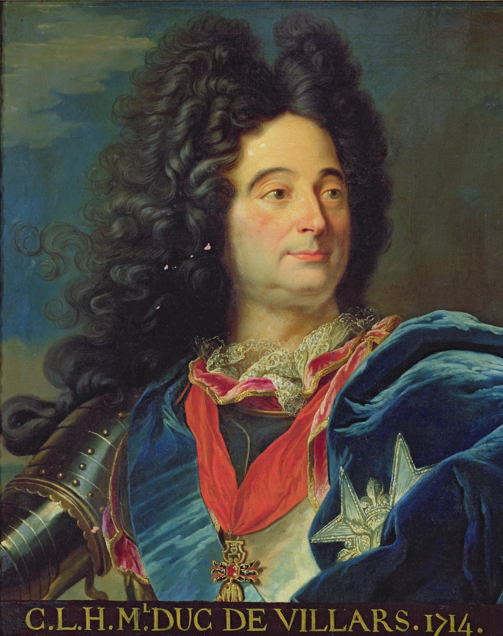 Portrett av Louis-Claude-Hector (1652-1734) hertug av Villars, 1714 av Hyacinthe Francois Rigaud