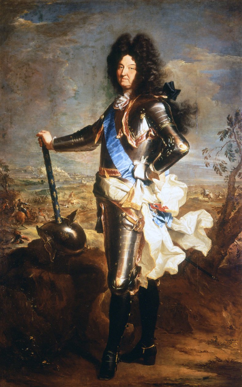 Portrett av Ludvig XIV, solkongen (1638 - 1715). Olje av Hyacinthe Rigaud, utnevnt til portrettør av kongen. av Hyacinthe Francois Rigaud