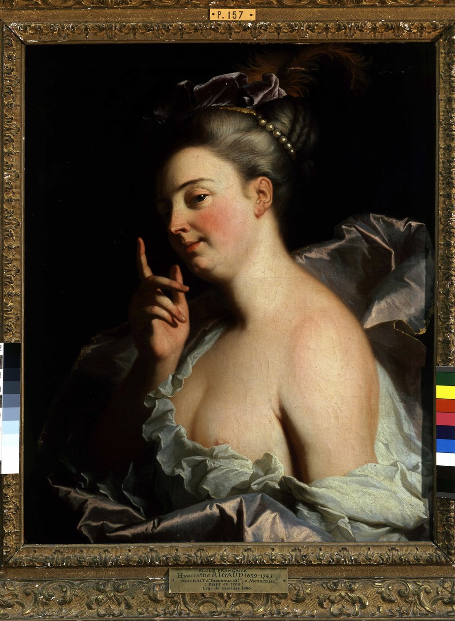 Portrett av en ukjent "The Threatened" (olje på lerret) av Hyacinthe Francois Rigaud