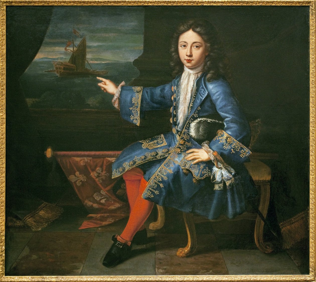 Portrett av greven av Toulouse (1678-1737). (Anerkjent sønn av Louis XIV (1638-1715) og Madame de Montespan (Francoise Athenais, markis av Montespan av Hyacinthe Francois Rigaud