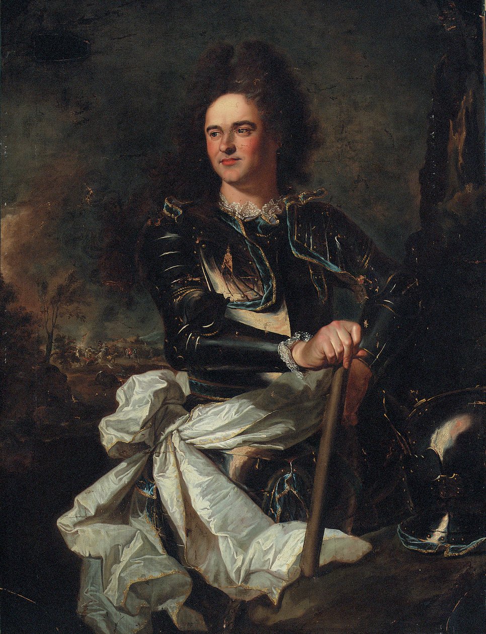 Portrett av Comte d"Evreux, med en marskalkstokk og rammen av Saint Esprit-ordenen av Hyacinthe Francois Rigaud