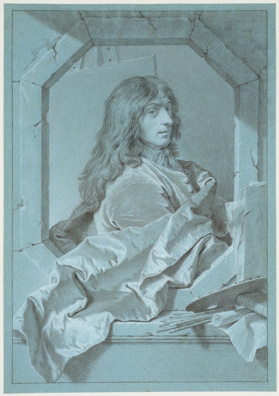 Portrett av maleren Sébastien Bourdon av Hyacinthe Rigaud