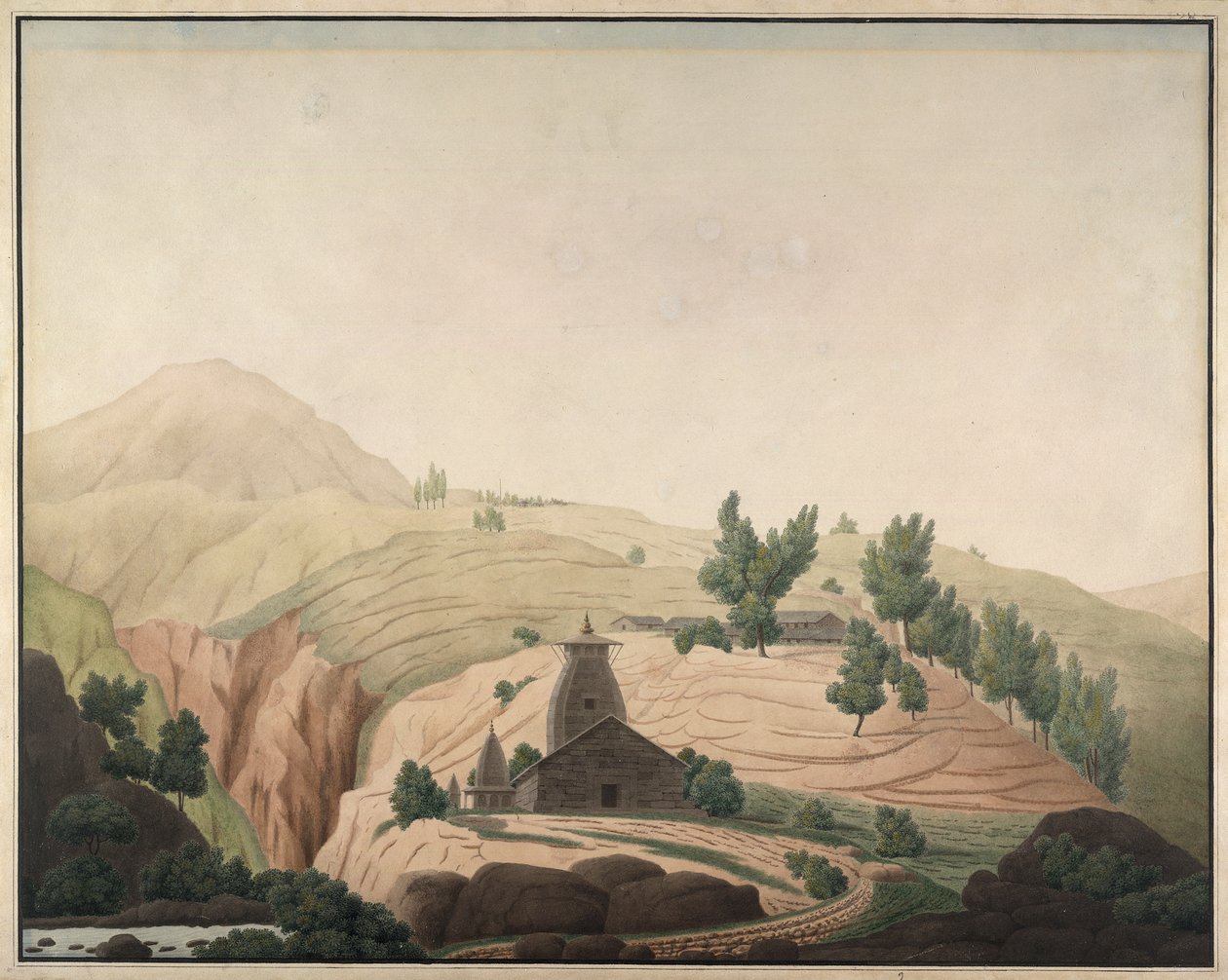 Landsbyen Barhaiti med et tempel i forgrunnen av Hyder Jung Hearsey