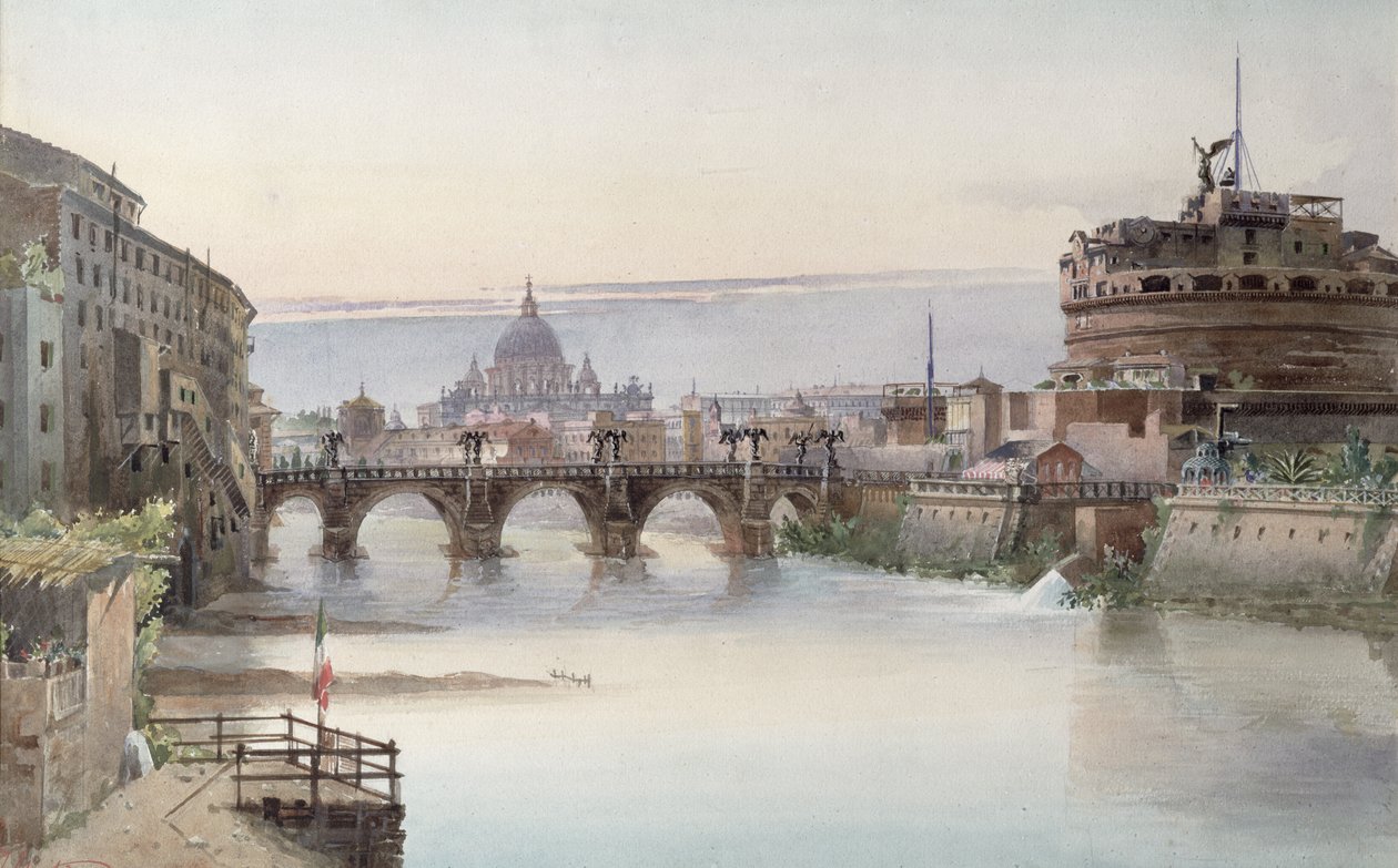 Utsikt over Roma, 1860 (wc) av I. Martin