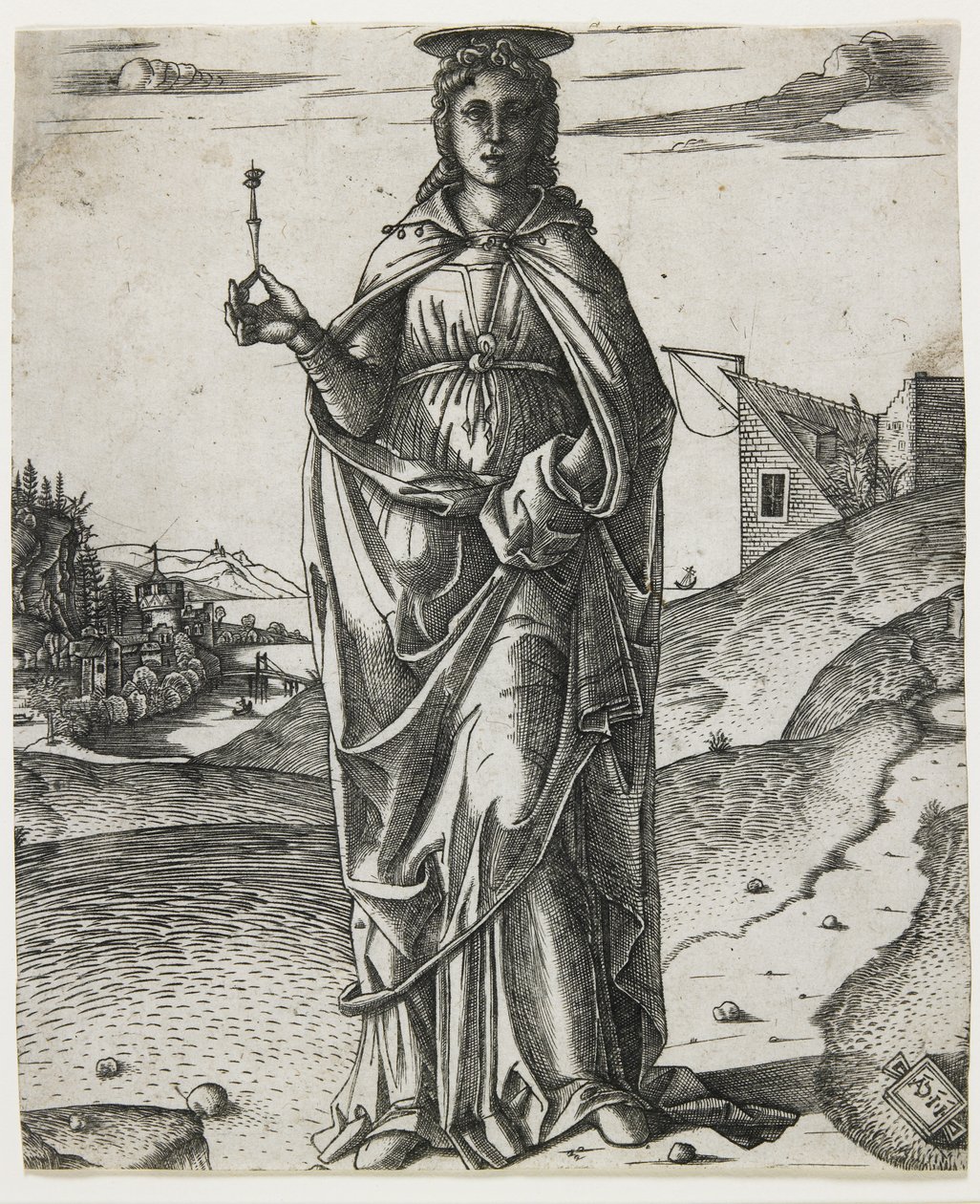 Saint Lucy, ca. 1510 (gravering) av I.I.C.A. Master