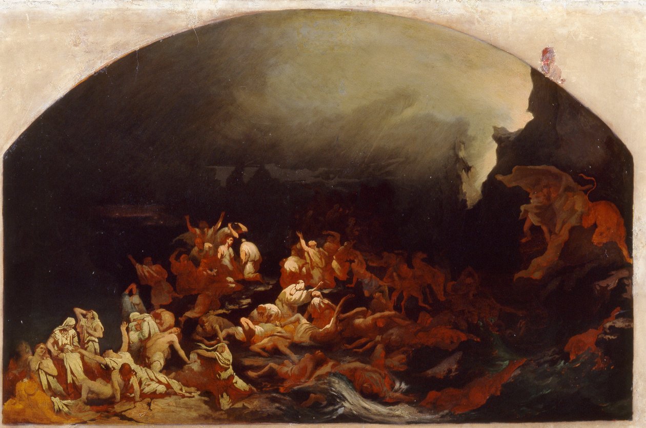 ""The Deluge"" Maleri av I P Masalov (1800-tallet) 1873 Museum of Fine Arts Academy Saint Petersburg av I.P. Masalov