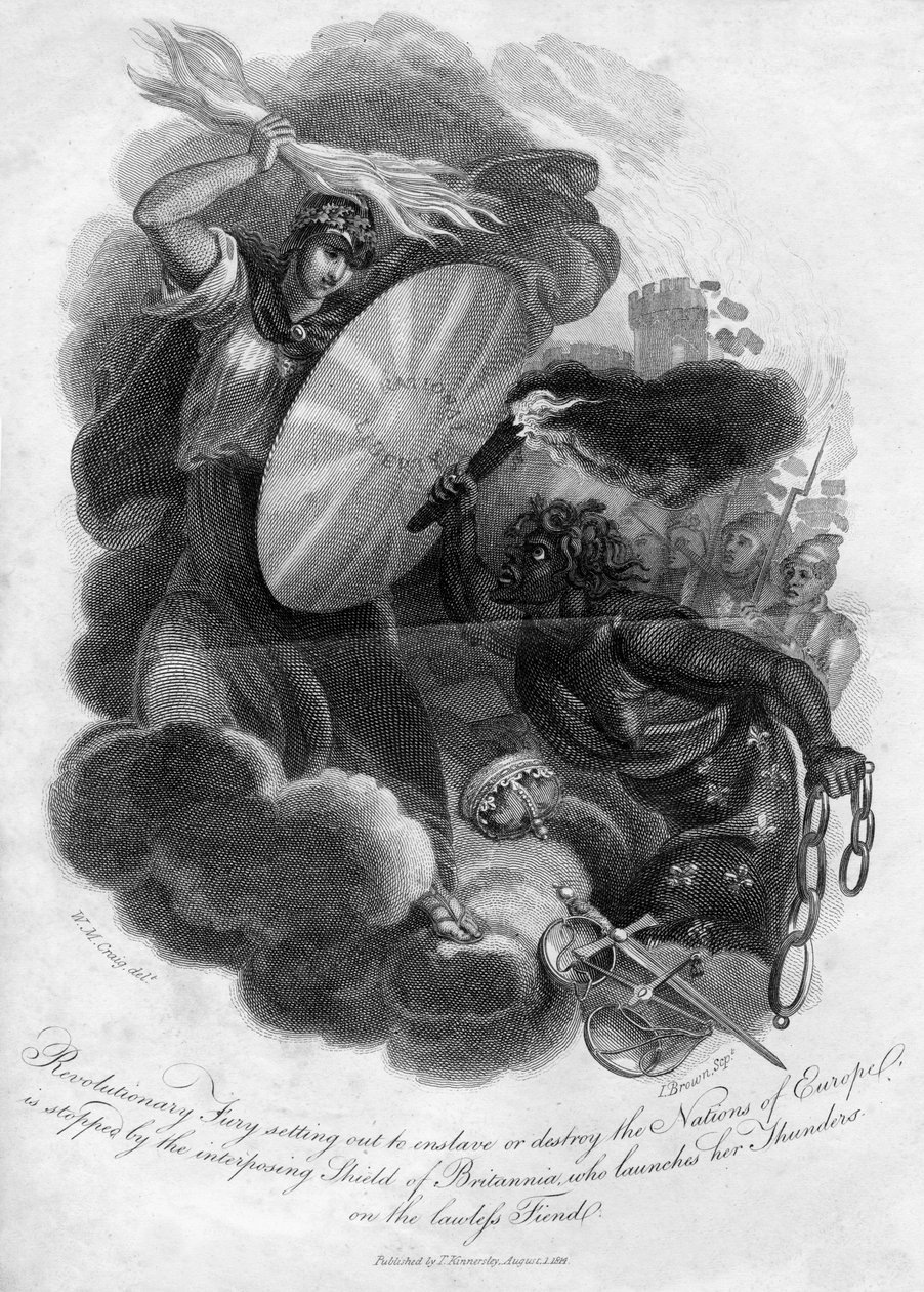 Revolusjonært raseri som satte ut for å slavebinde eller ødelegge nasjonene i Europa, 1816. av I. Brown
