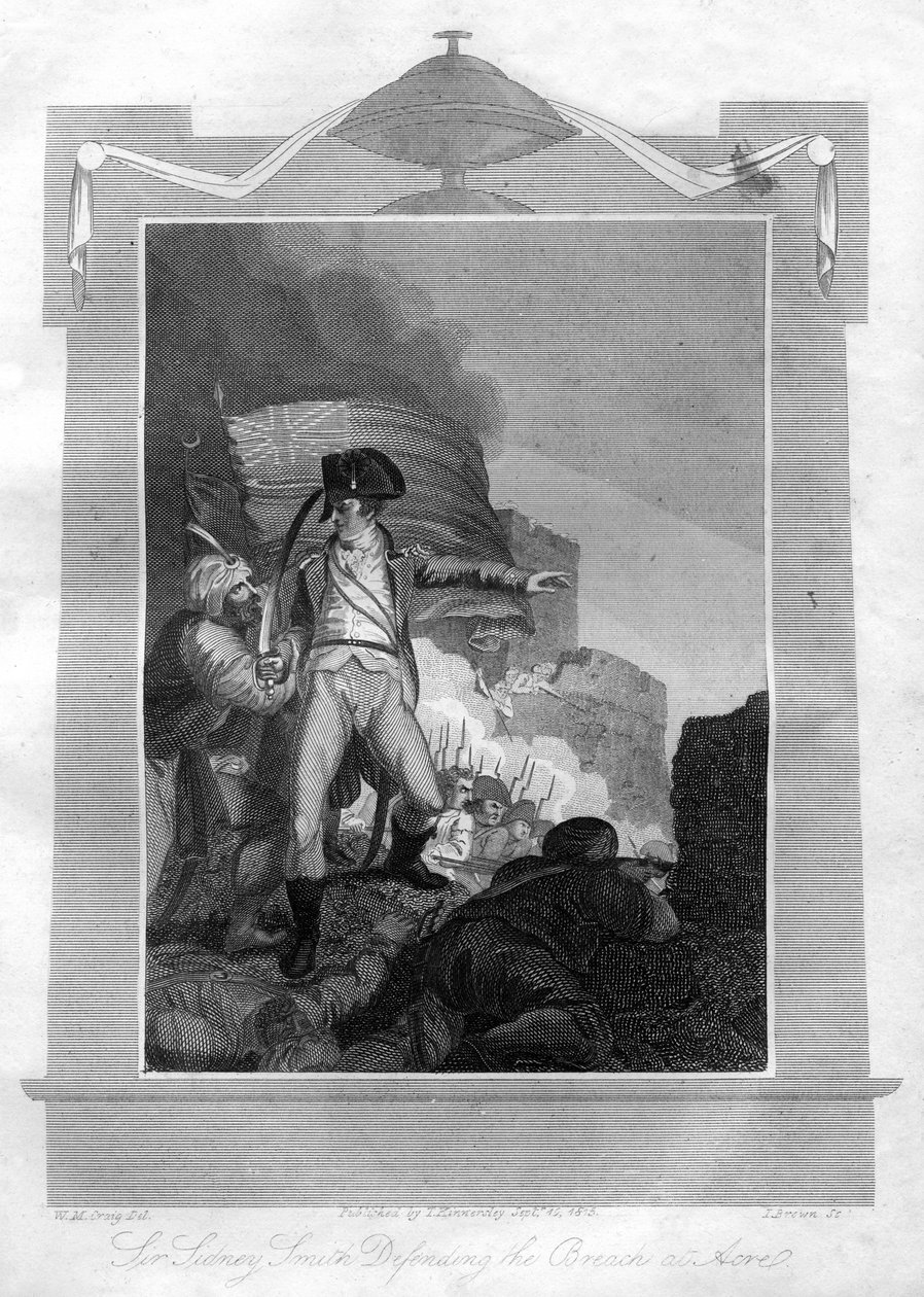 Sir Sydney Smith 1764-1840 forsvarte bruddet ved Acre, 1816. av I. Brown