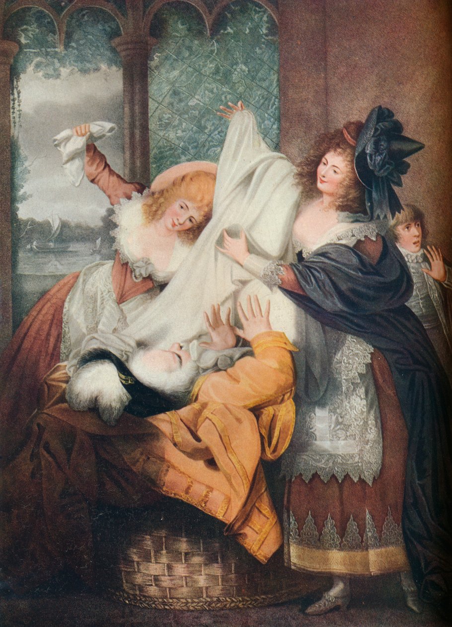 Merry Wives of Windsor: Act III, Scene III, c1700-tallet av I. P. Simon