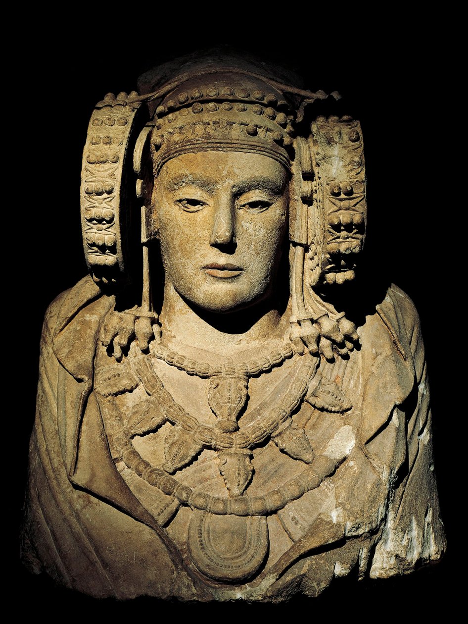 Iberisk sivilisasjon: The Lady of Elche - 6. århundre f.Kr., Fra stedet til La Alcudia, Elche - Bevar en Madrid, Musee national d