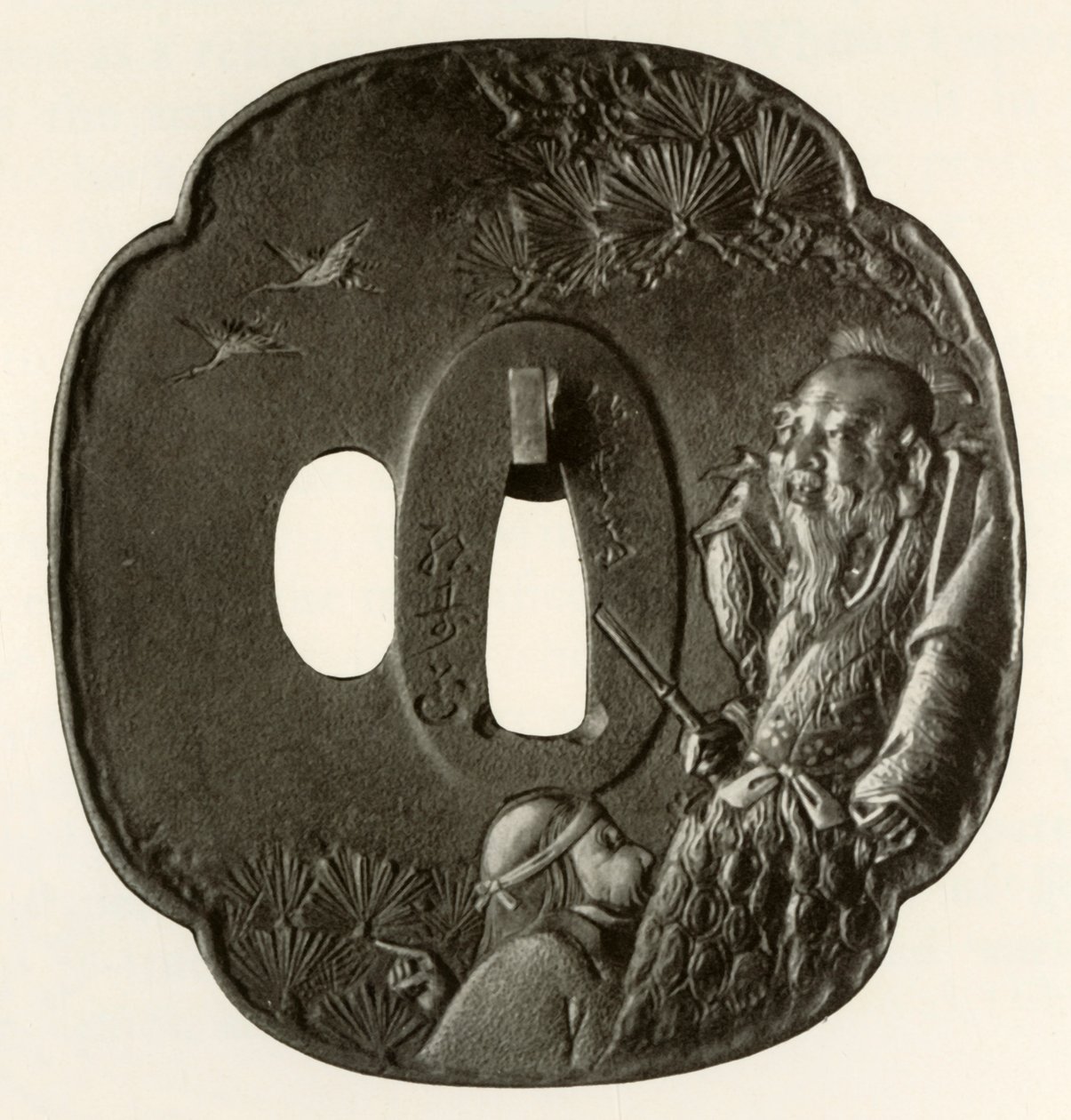 Det gamle paret Takasago, c1800-1820, 1910. av Ichijosai Hirotoshi