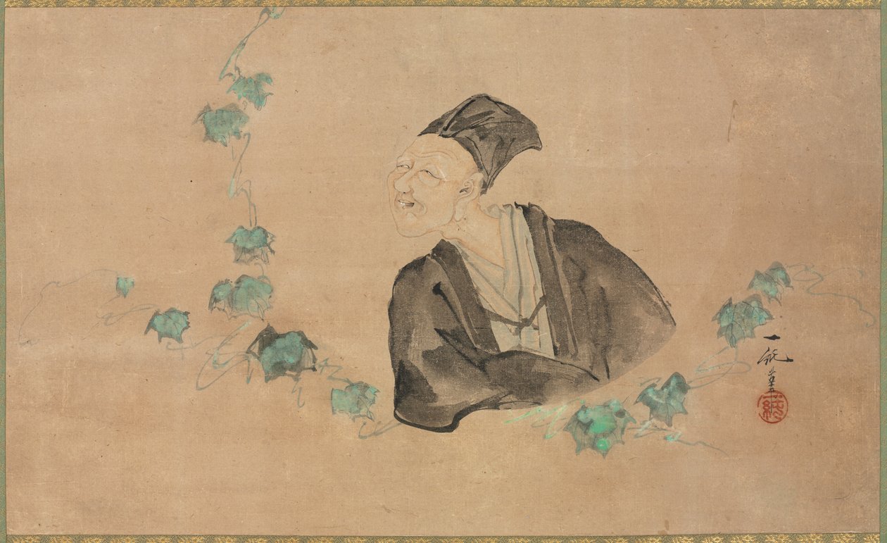 Portrett av Basho, 1700-tallet. av Ichijun