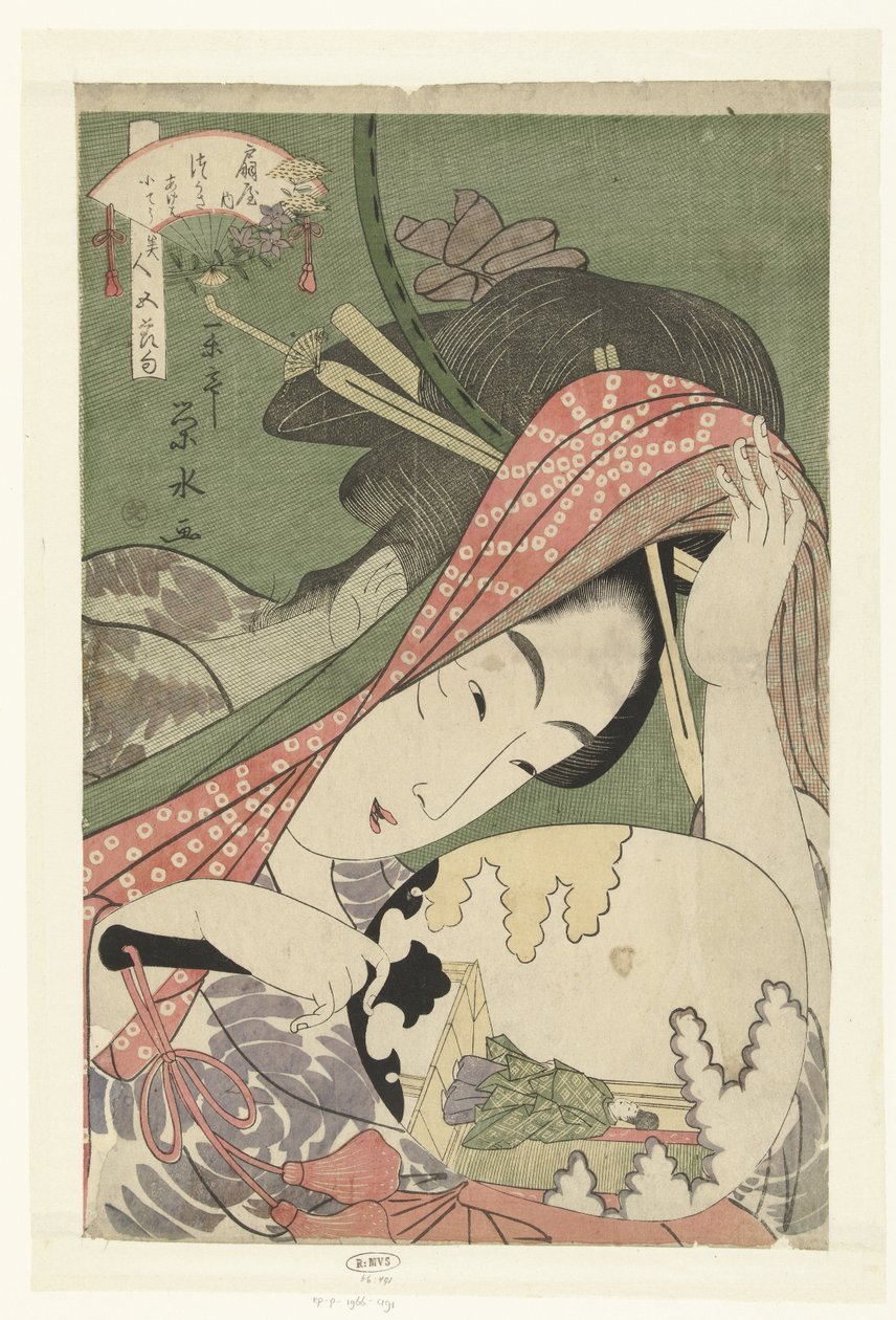 Courtesane Tsukasa fra Ogiya-huset Ogiya uchi Tsukasa (tittel på objekt) Beauties and the Five Festivals (serietittel) Bijin gosekku (serietittel på objekt) av Ichirakutei Eisui