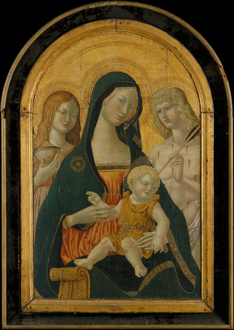 Madonna og barn med de hellige Maria Magdalena og Sebastian..., 1800-begynnelsen av det 20. århundre. av Icilio Federico Joni