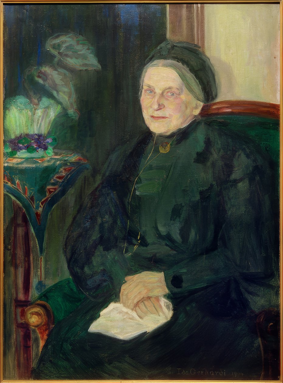 Portrett av en eldre dame (Emma Turck) av Ida Gerhardi